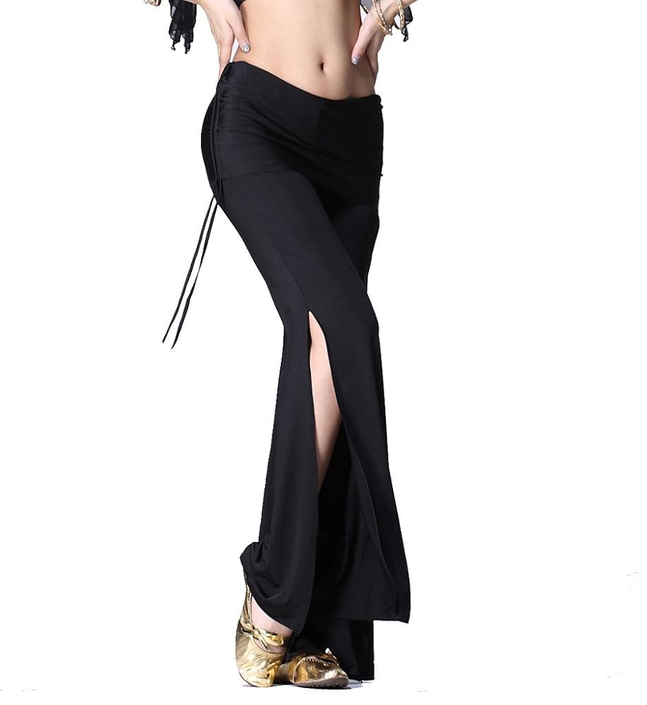 Amazon.com: ZLTdream Women's Belly Dance Slit Pants Milk